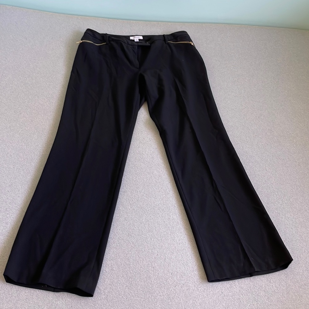 Calvin Klein Black Ladies Pants 12 Gold Tone Accents